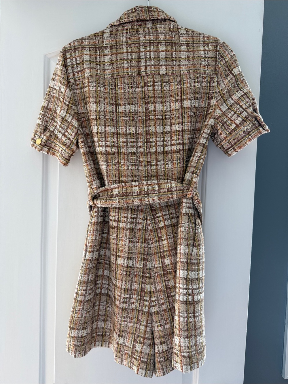 Sandro Multicolor Tweed Romper with Gold Hardware - Picture 9 of 12